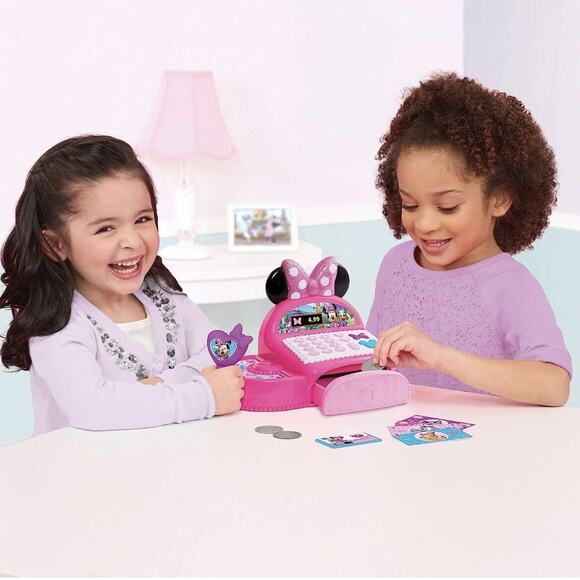 Disney Junior Minnie Mouse Pink Bowtique Cash Register Money Sounds NIB - Picture 2 of 3